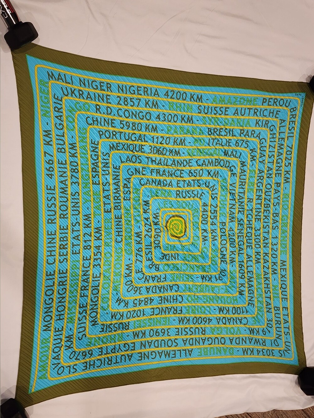 Hermes Les Sources de la Vie Plisse Pleated Silk Scarf